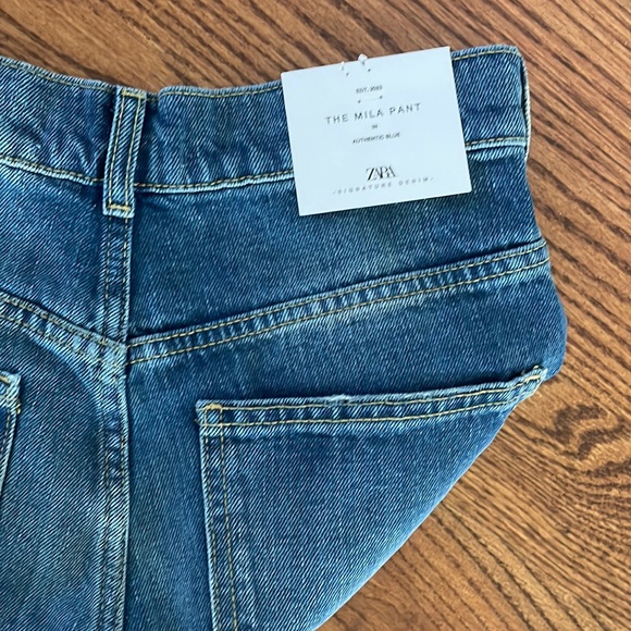 *NWT - ZARA ZW MID-RISE BALLOON MILA JEANS - Picture 12 of 12